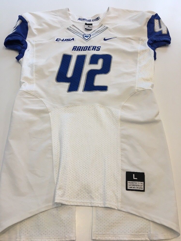 Game Worn Used Nike Middle Tennessee St Blue Raiders Football Jersey ...