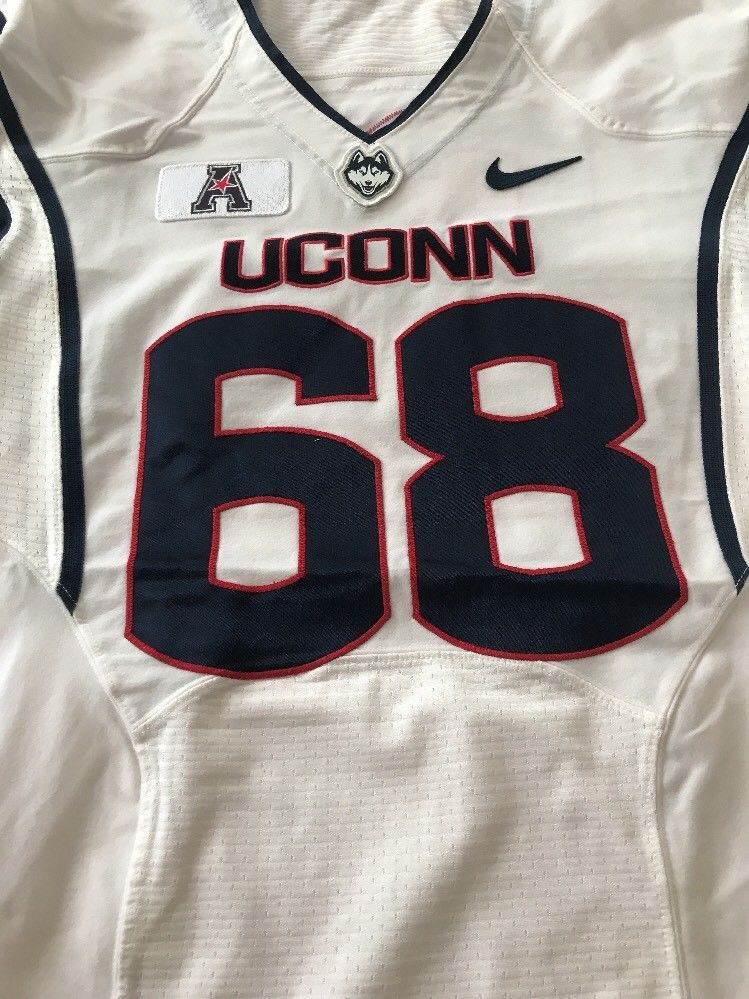 Game Worn Used UConn Huskies Connecticut Football Jersey Size 48 #68 â D1Jerseys