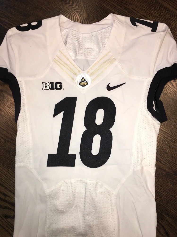 Game Worn Purdue Boilermakers Football Jersey Used Nike #18 Size 38 ...