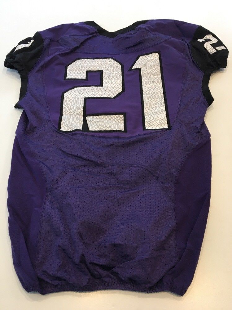 Game Worn Used Nike TCU Horned Frogs Football Jersey 21 Size 42