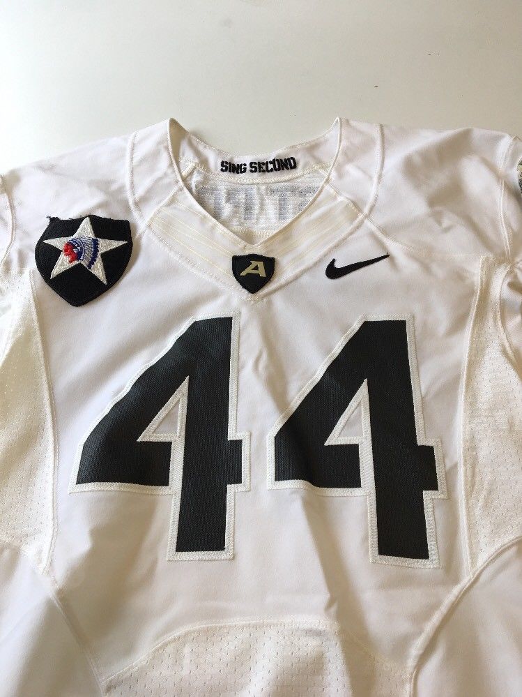 Game Worn Used Army Black Knights Football Jersey Nike 44 Size 44 West