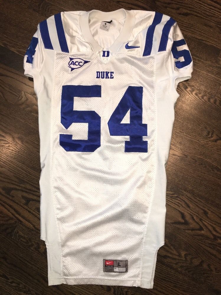 Game Worn Duke Blue Devils Football Jersey Used Nike #54 Size L – D1Jerseys