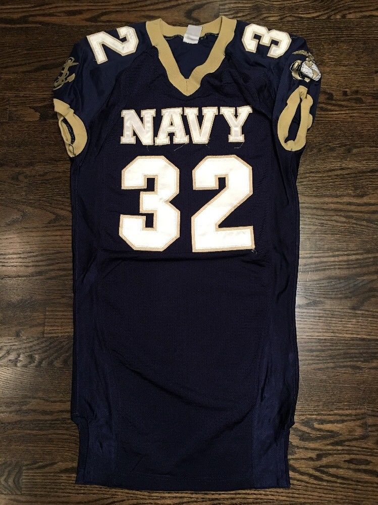Game Worn Used Navy Midshipmen Football Jersey USNA Naval Academy Nike Sz M #32 â D1Jerseys