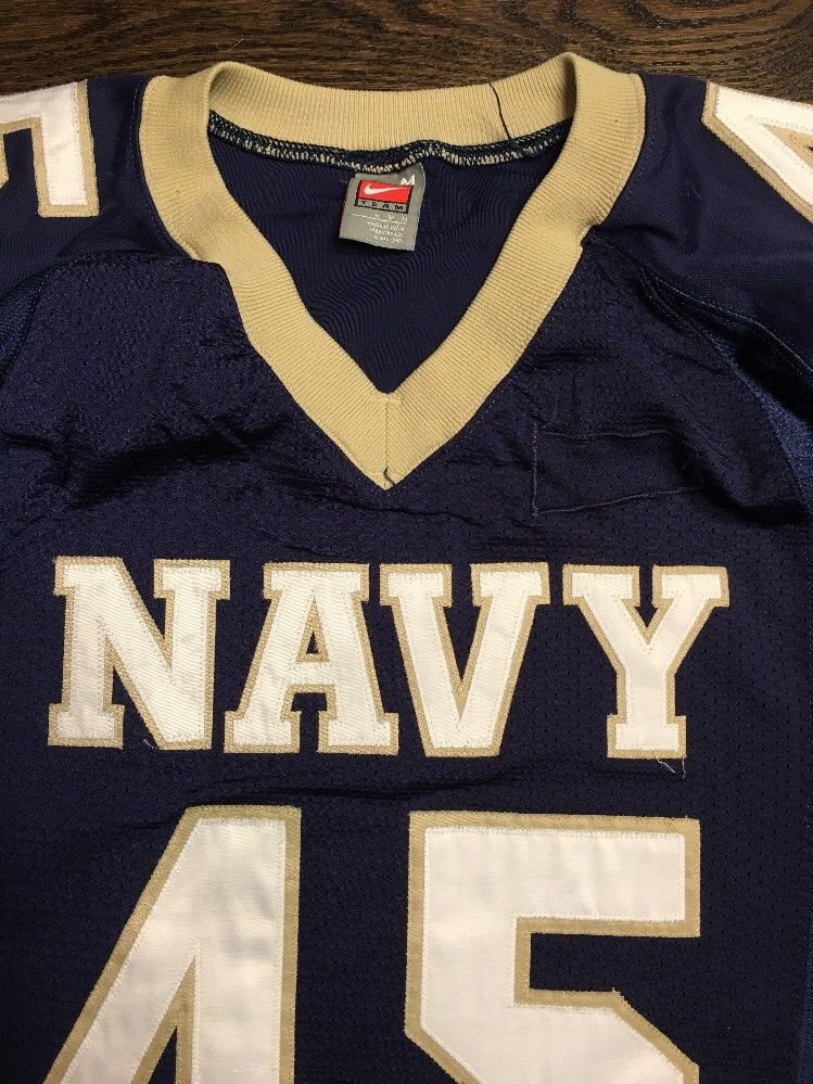 Game Worn Used Navy Midshipmen Football Jersey USNA Naval Academy Nike