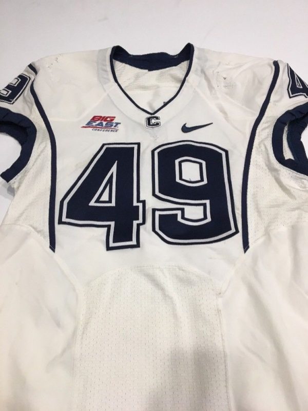 Game Worn Used UConn Huskies Connecticut Football Jersey #49 Size 44 ...
