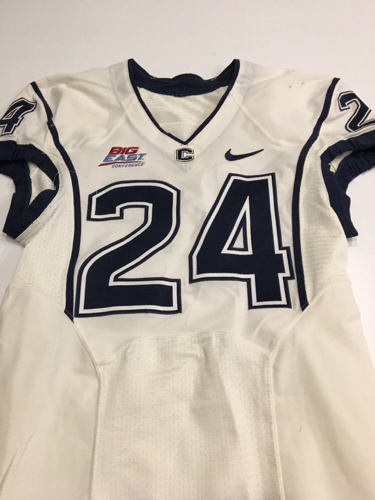 Game Worn Used UConn Huskies Connecticut Football Jersey #24 Size 42 ...