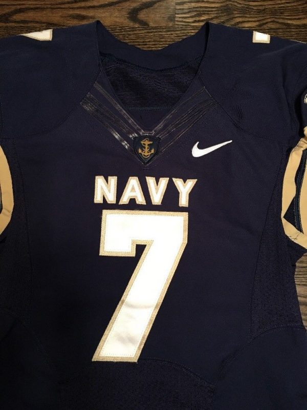 Game Worn Used Navy Midshipmen Football Jersey USNA Naval Academy Nike Sz 40 #7 â D1Jerseys
