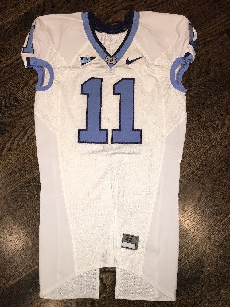 Game Worn Used Nike North Carolina Tar Heels UNC Football Jersey #11 ...