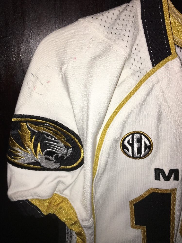 Game Worn Used Missouri Tigers Mizzou Football Jersey 18 Size 40