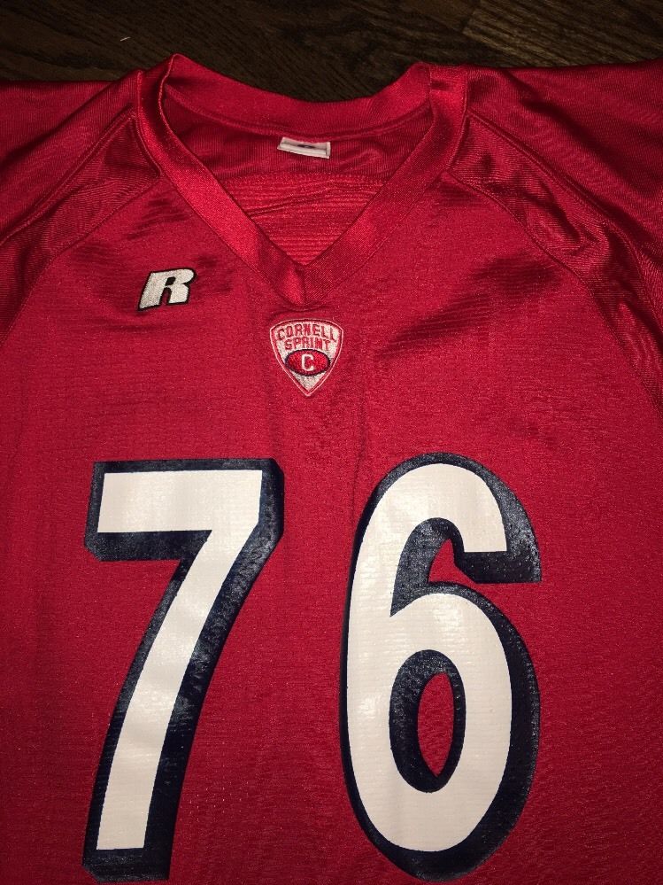 Game Worn Used Cornell Big Red Football Jersey Russell #76 Size XL ...