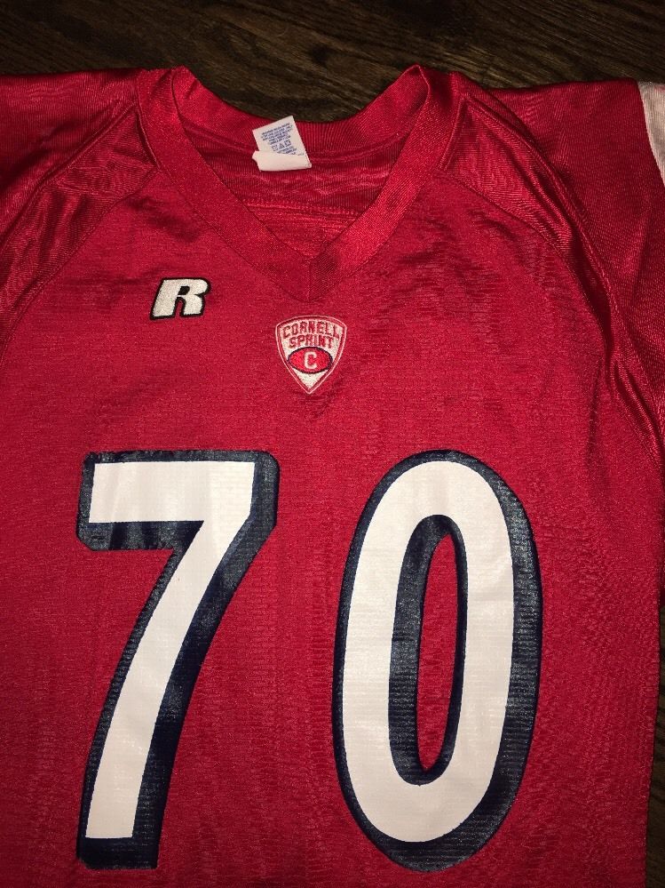 Game Worn Used Cornell Big Red Football Jersey Russell #70 Size L ...