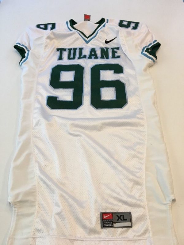 Game Worn Used Nike Tulane Green Wave Football Jersey #96 Size XL