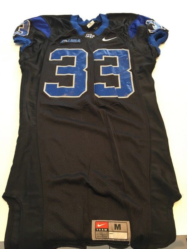 Game Worn Used Nike Middle Tennessee St Blue Raiders Football Jersey Size M #33