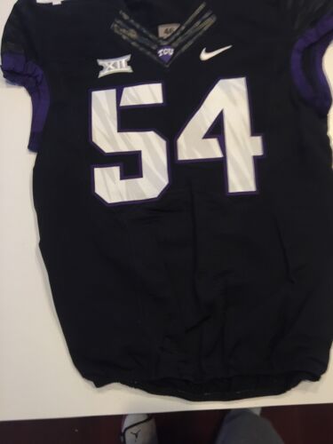 Game Worn Used Nike TCU Horned Frogs Football Jersey #54 Size 46