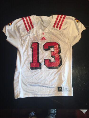 Game Worn Used Louisville Cardinals UL Football Jersey Adidas Size 46 #13