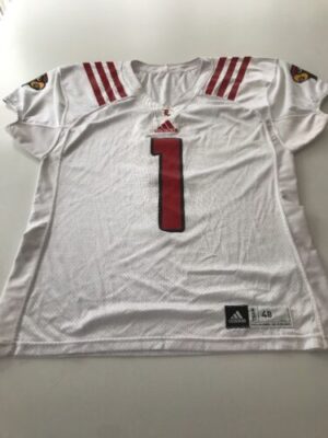 Game Worn Used Louisville Cardinals UL Football Jersey Adidas Size 48 #1