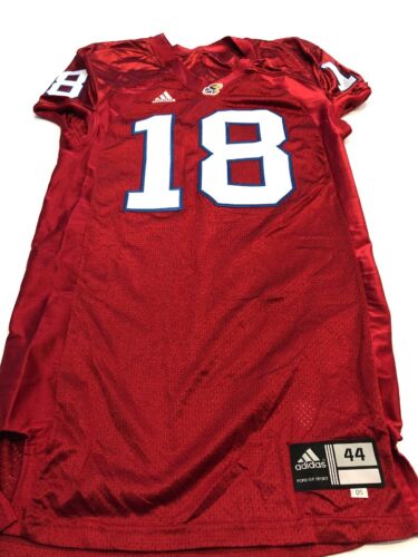 Game Worn Used Kansas Jayhawks KU Football Jersey Adidas Size 44 #18