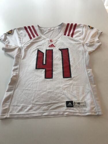 Game Worn Used Louisville Cardinals UL Football Jersey Adidas Size 46 #41