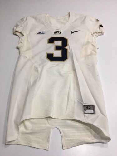 Game Worn Used Pittsburgh Panthers Pitt Football Jersey Nike Size 42 #3