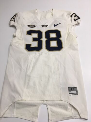 Game Worn Used Pittsburgh Panthers Pitt Football Jersey Nike Size 42 #38