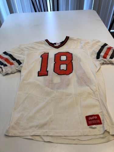 Game Worn Used Princeton Tigers Football Jersey Rawlings Size Large #18
