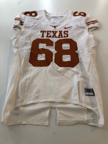 GAME WORN USED TEXAS LONGHORNS FOOTBALL JERSEY SIZE 48 #68