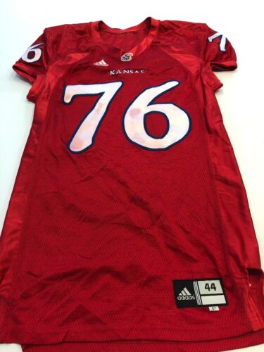 Game Worn Used Kansas Jayhawks KU Football Jersey Adidas Size 44 #76