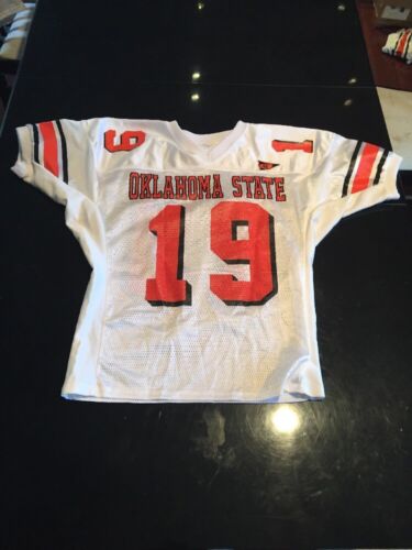Game Worn Used Oklahoma State Cowboys  Football Jersey #19 Sports Belle L-XL