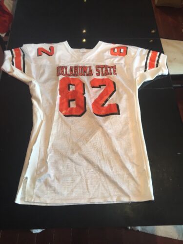 Game Worn Used Oklahoma State Cowboys  Football Jersey #82 Sports Belle 2XL