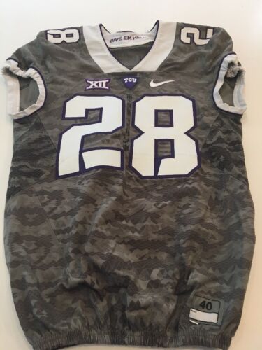 Game Worn Used Nike TCU Horned Frogs Football Jersey #28 Size 40