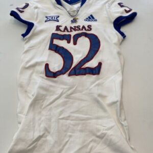 Game Worn Used Kansas Jayhawks KU Football Jersey Adidas Size Large #52