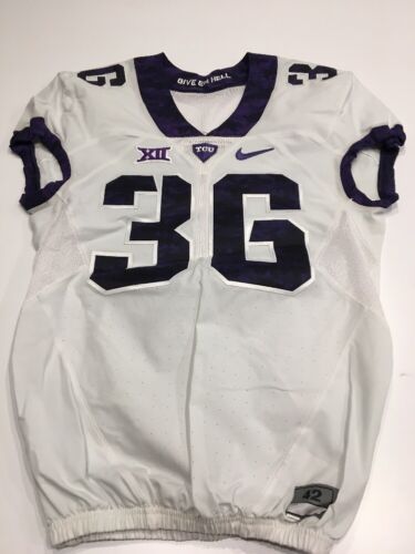 Game Worn Used Nike TCU Horned Frogs Football Jersey #36 Size 42