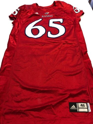 Game Worn Used Kansas Jayhawks Football Jersey Adidas Size 46 #65