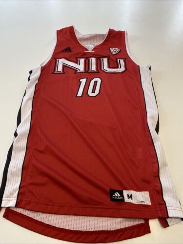 Game Worn Used Northern Illinois  Huskies NIU Basketball Jersey adidas Medium 10