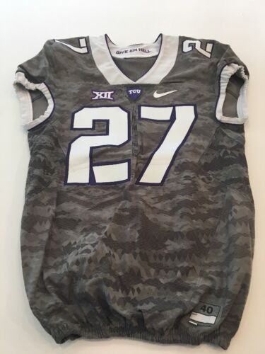Game Worn Used Nike TCU Horned Frogs Football Jersey #27 Size 40