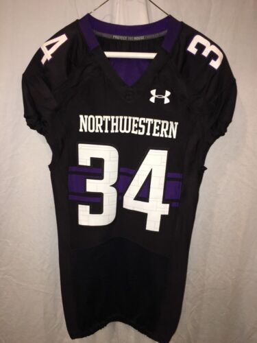 Game Worn Northwestern Wildcats Football Jersey Used Under Armour #34 Size 40