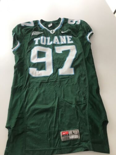 Game Worn Used Nike Tulane Green Wave Football Jersey Size L #97