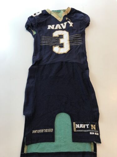 Game Worn Used Navy Midshipmen Football Jersey Under Armour Size 36 #3