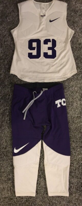 Team Issued New Nike TCU Horned Frogs Padded Football Jersey #93 & Pants XXL