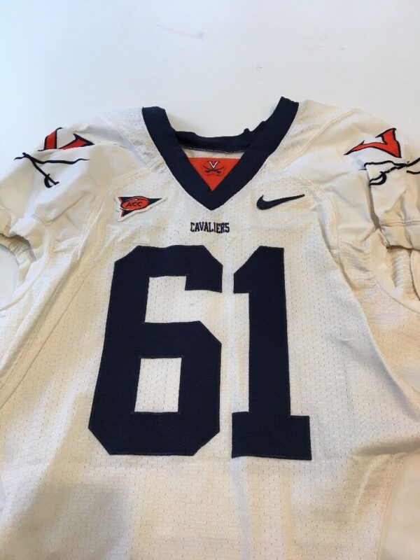 Game Worn Used Virginia UVA Cavaliers Cavs Football Jersey Nike Size 44 #61
