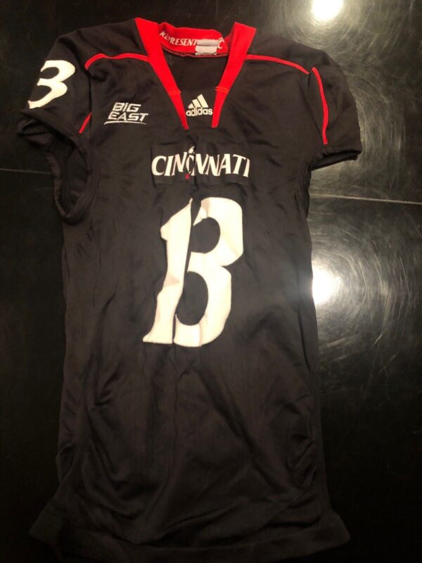 Game Worn Used Adidas Cincinnati Bearcats Football Jersey #13 Size 1AC