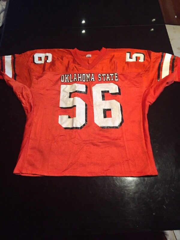 Game Worn Used Oklahoma State Cowboys  Football Jersey #56 Sports Belle 3XL