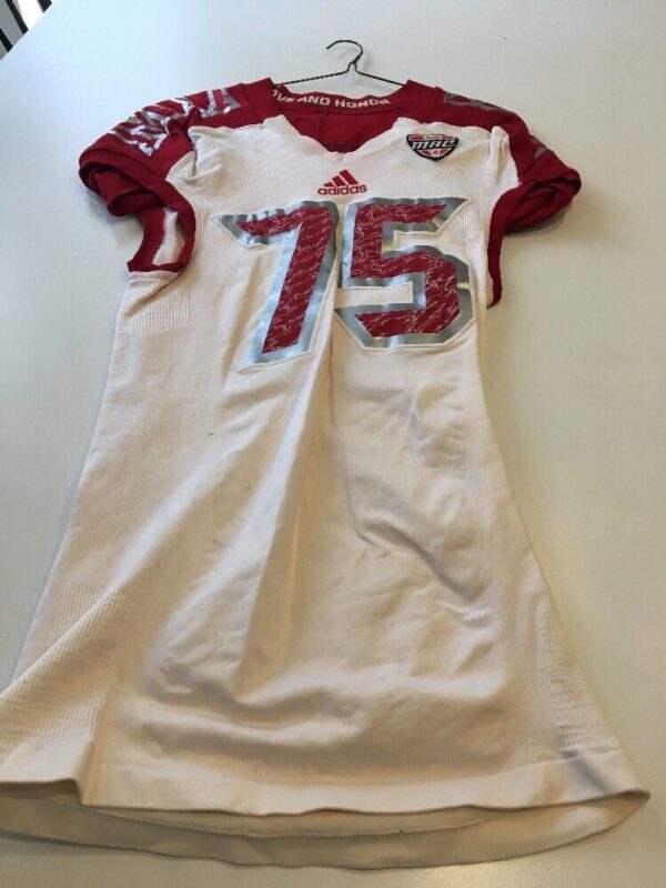 Game Worn Used Miami Red Hawks Football Jersey Adidas 2XL #75