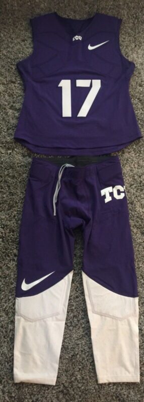 Team Issued New Nike TCU Horned Frogs Padded Football Jersey #17 & Pants XL