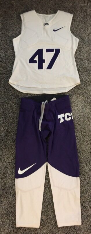 Team Issued New Nike TCU Horned Frogs Padded Football Jersey #47 & Pants XL