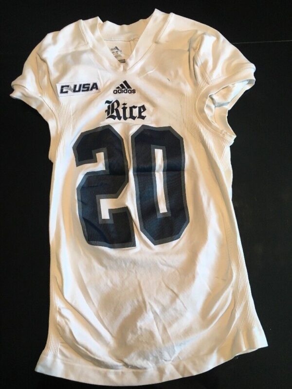Game Worn Used Adidas Rice Owls Football Jersey #20 Size M
